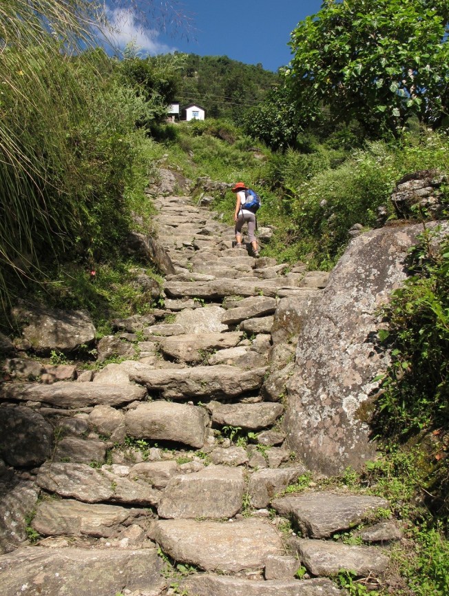 Zorlu tırmanış... Bu şekilde 1300 metre tırmandık.