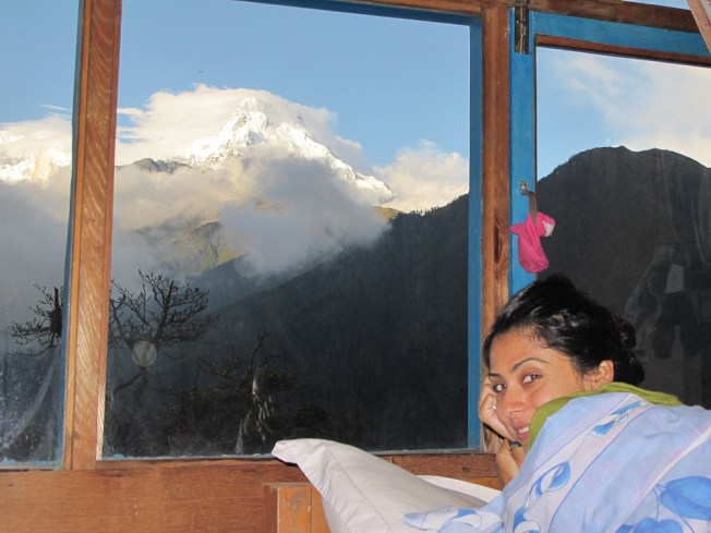 Ghorepani - Odamızın camından muhteşem Himalaya manzaraları...