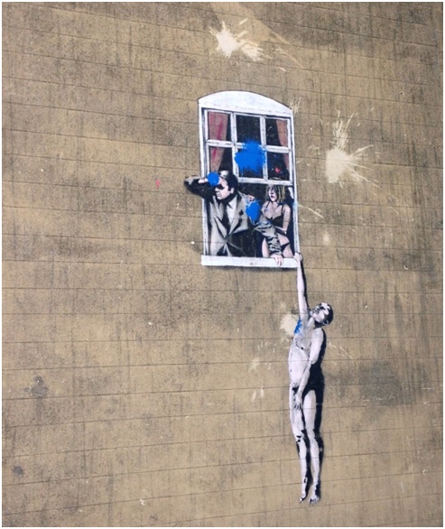 Banksy – Well Hung Lover – Park Street uzerinde